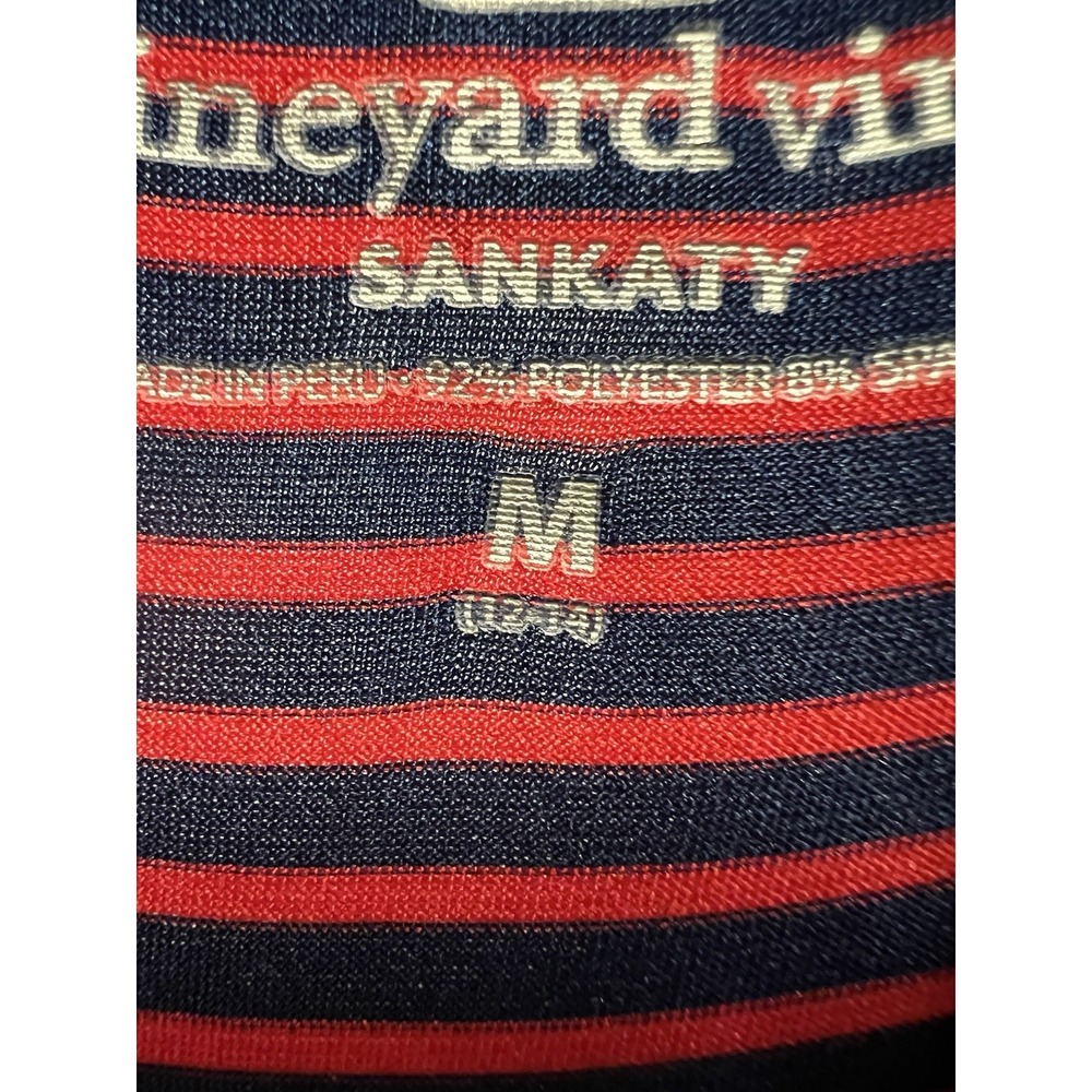 Vineyard Vines Boys Sankaty Quarter-Zip Long Sleeve Red/Blue Stripe Size M 12/14 - Picture 4 of 4